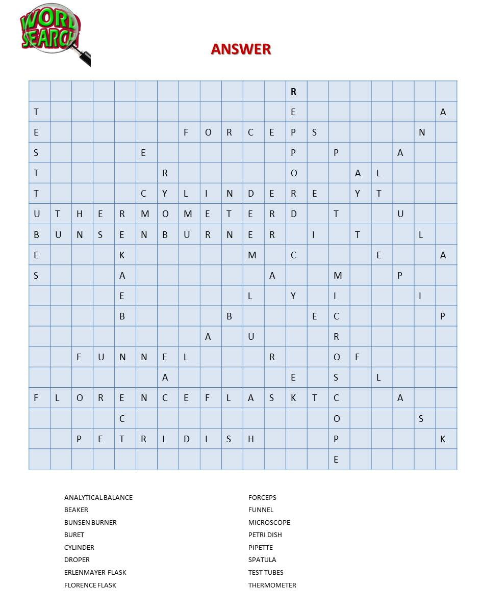 Lab Word Search Puzzles Printable