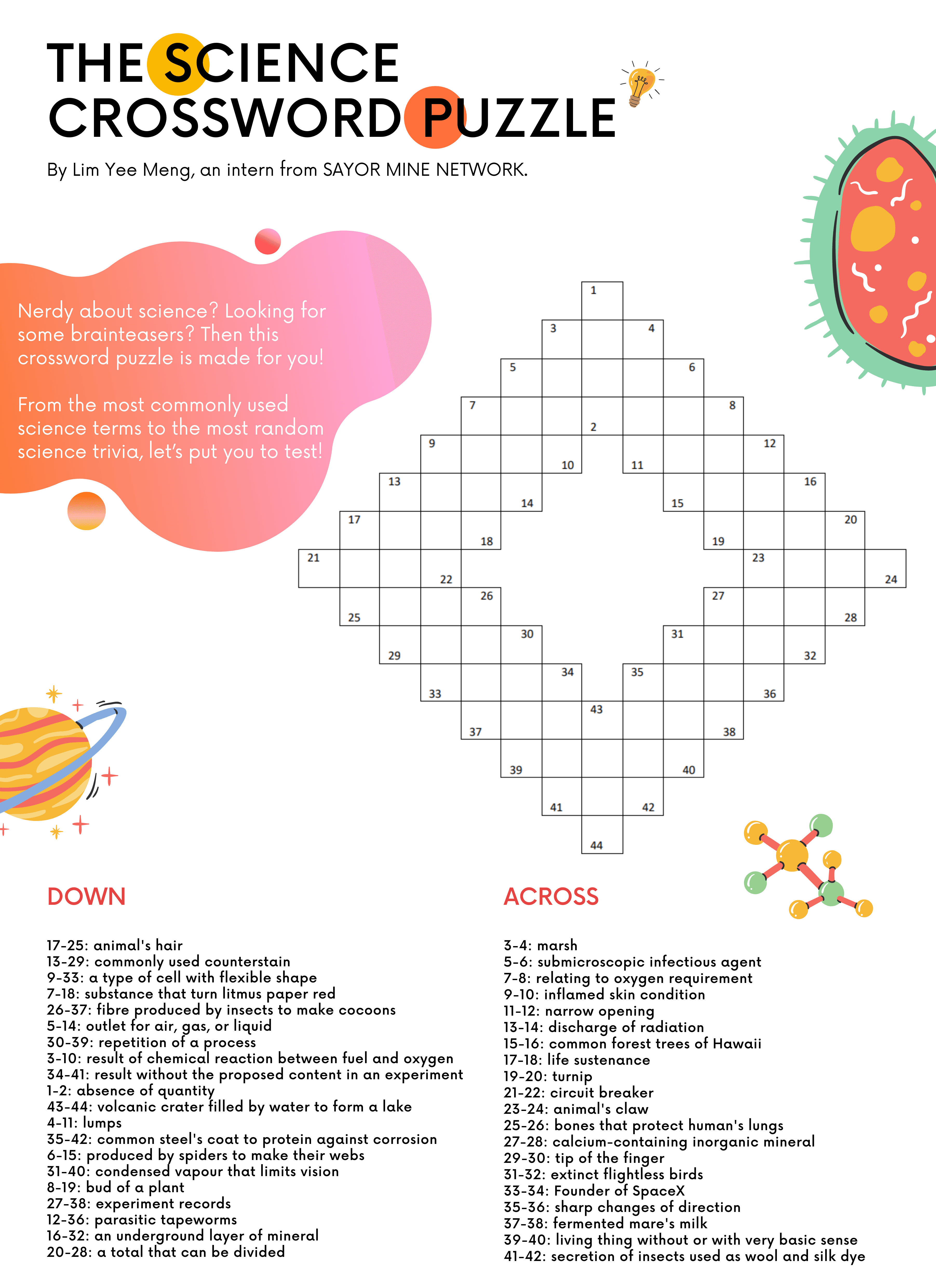 SCIENCE CROSSWORD PUZZLE The Petri Dish
